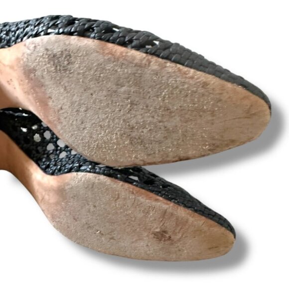 Loeffler Randall Imogene Black Woven Block-Heel Pumps Women's Size 9.5 Designer - Picture 12 of 13